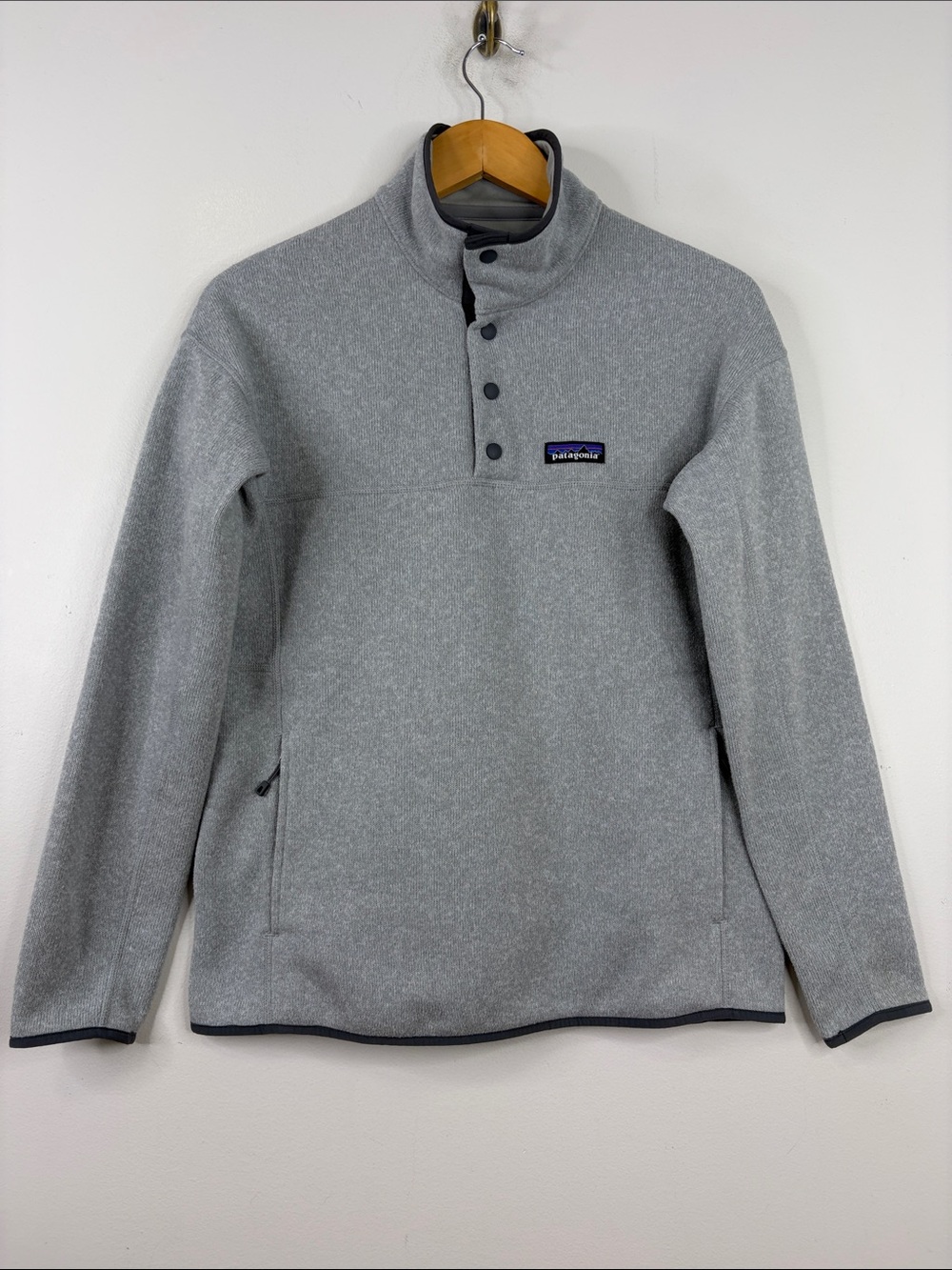 Patagonia Better Sweater Womens Medium Drifter Gray Fleece Marsupial Pullover